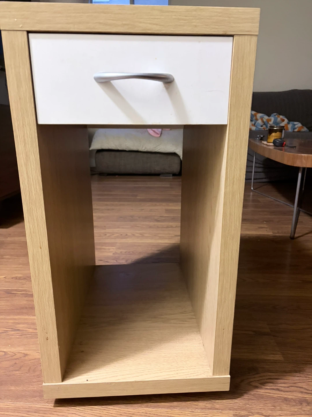 Small wooden side table with drawer - photo 4