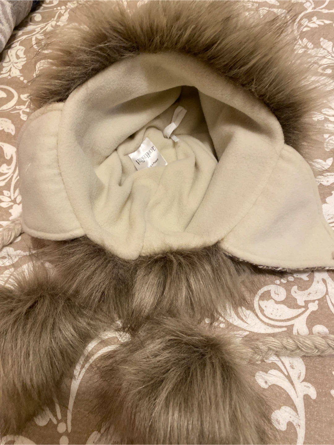Village House Faux Fur Trimmed Winter Hat with Pom Poms - photo 4