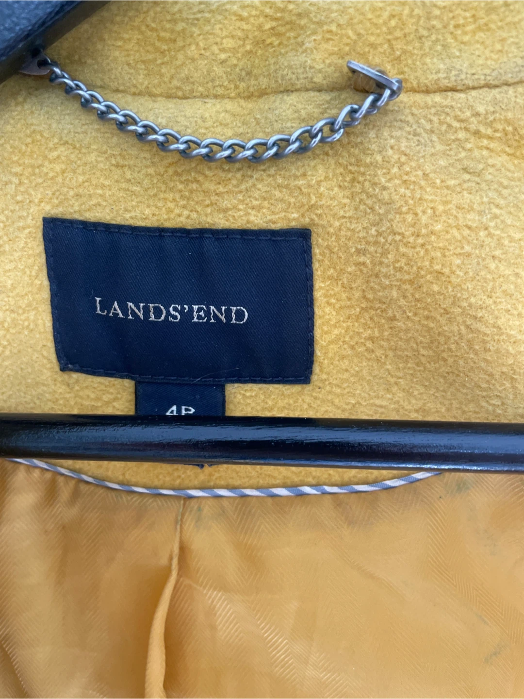 Lands' End mustard cropped Peacoat Jacket size 4P - photo 3