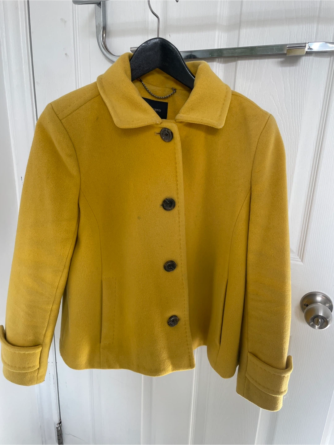 Lands' End mustard cropped Peacoat Jacket size 4P - photo 4