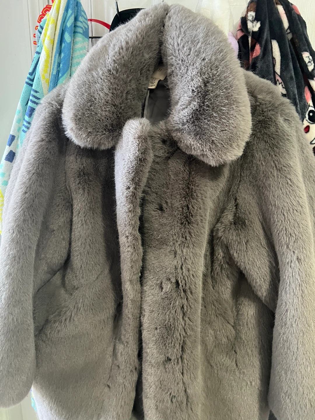 Grey Faux Fur Coat