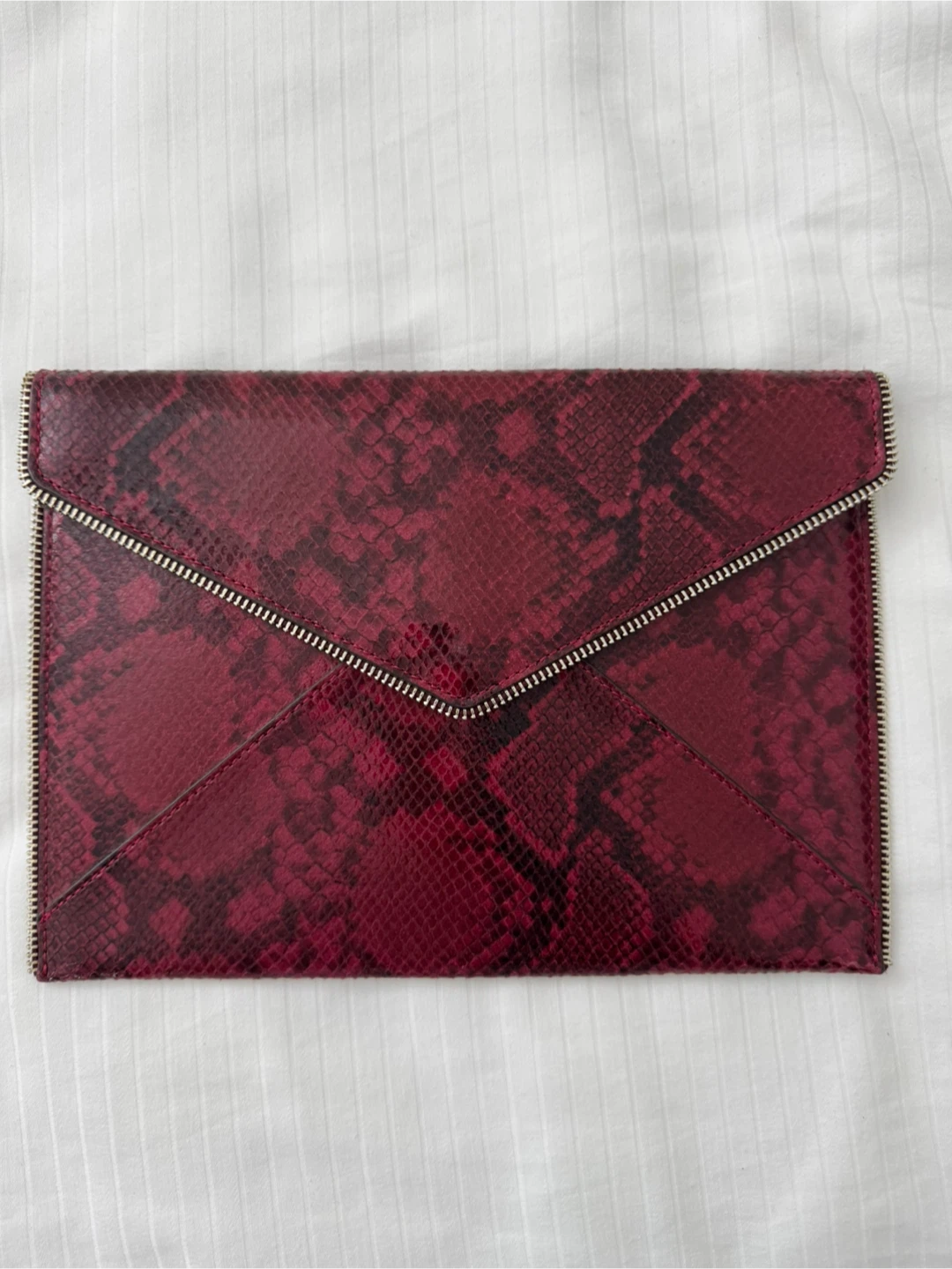 Rebecca Minkoff Snake Embossed Clutch - Red