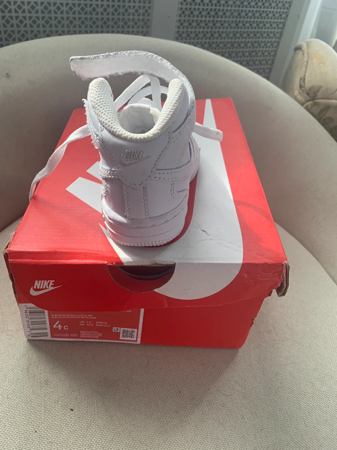 Nike Air Force 1 Crib Shoes Toddler Size 4C White - photo 2