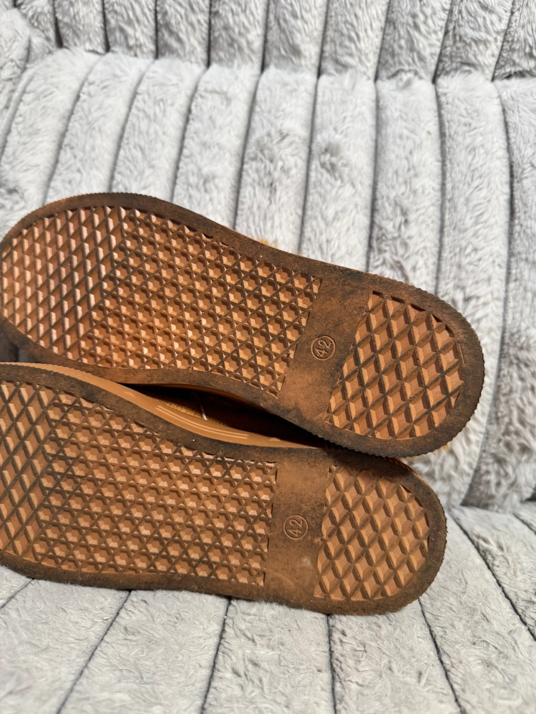 Brown Furry Moccasin Slippers - Size 42 - photo 4