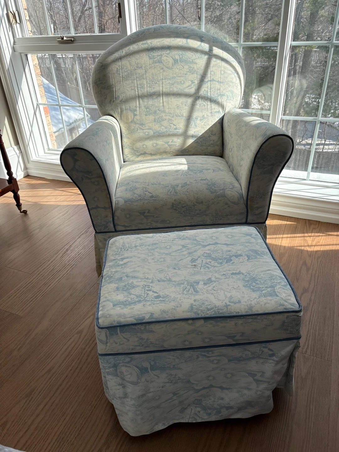 Armchair and Ottoman Set