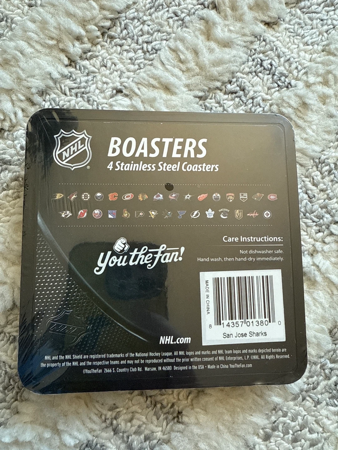 NHL San Jose Sharks 4 Stainless Steel Coasters - photo 2