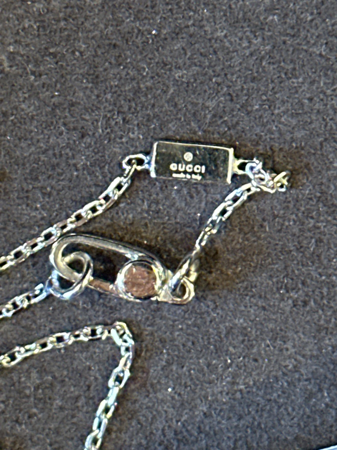 Gucci 18k white gold Necklace with Blue Charm - photo 3