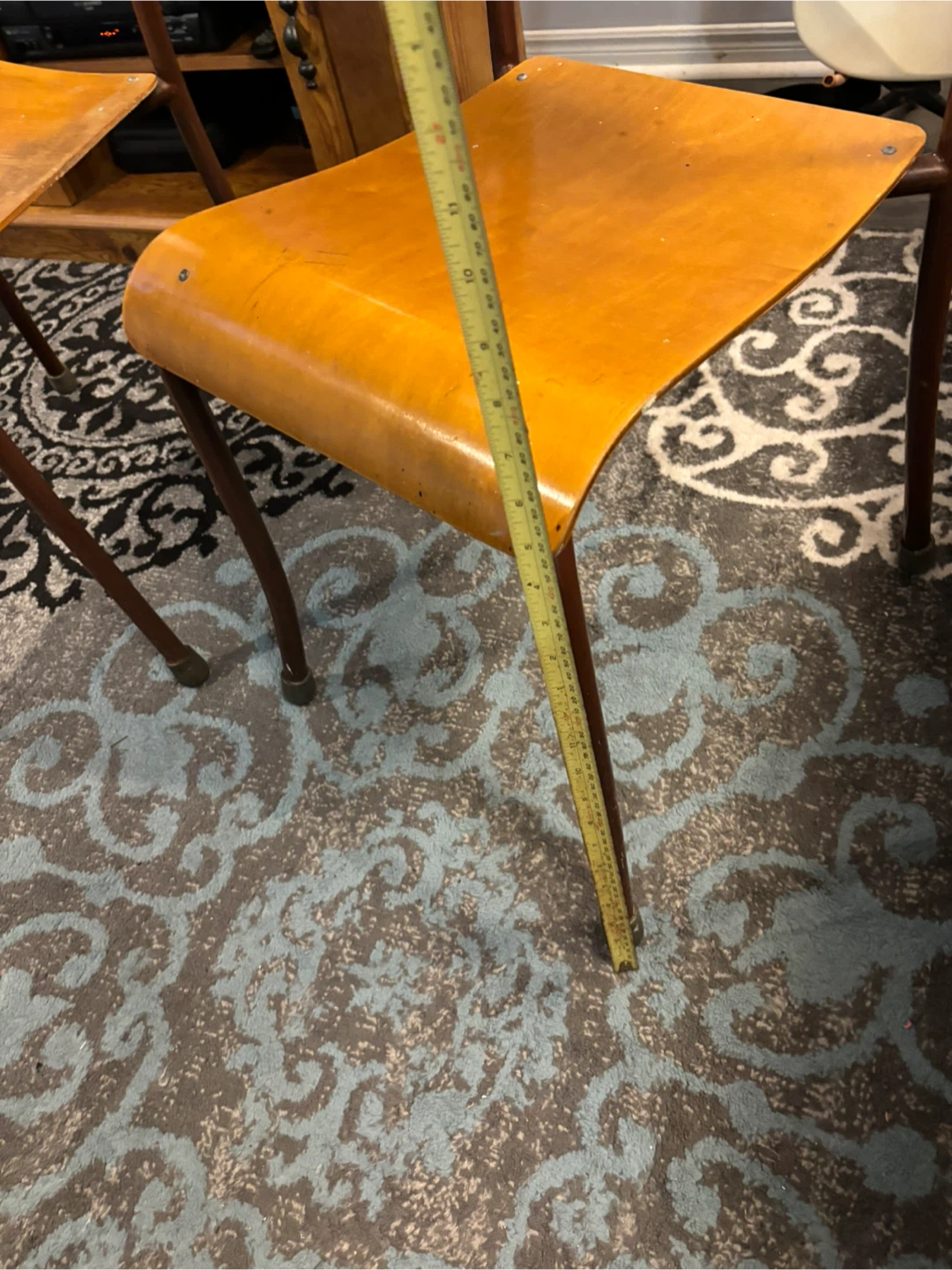 Set of 6 Vintage Wooden School Chairs - photo 5