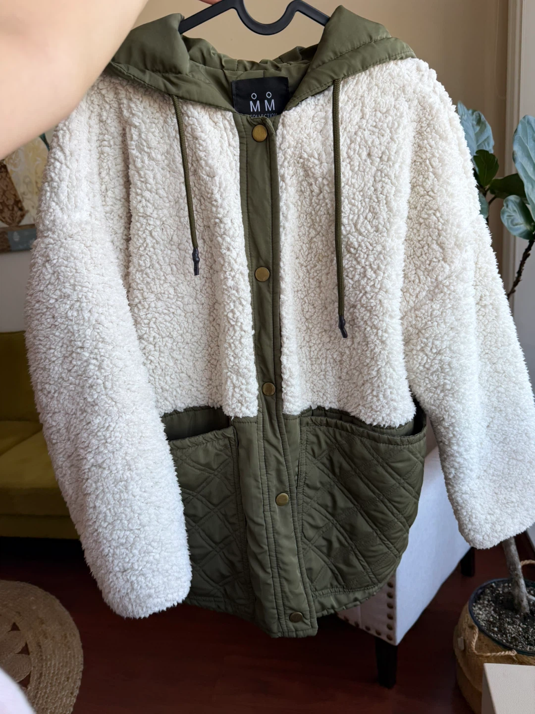Sherpa Lined Hooded Jacket - Size S