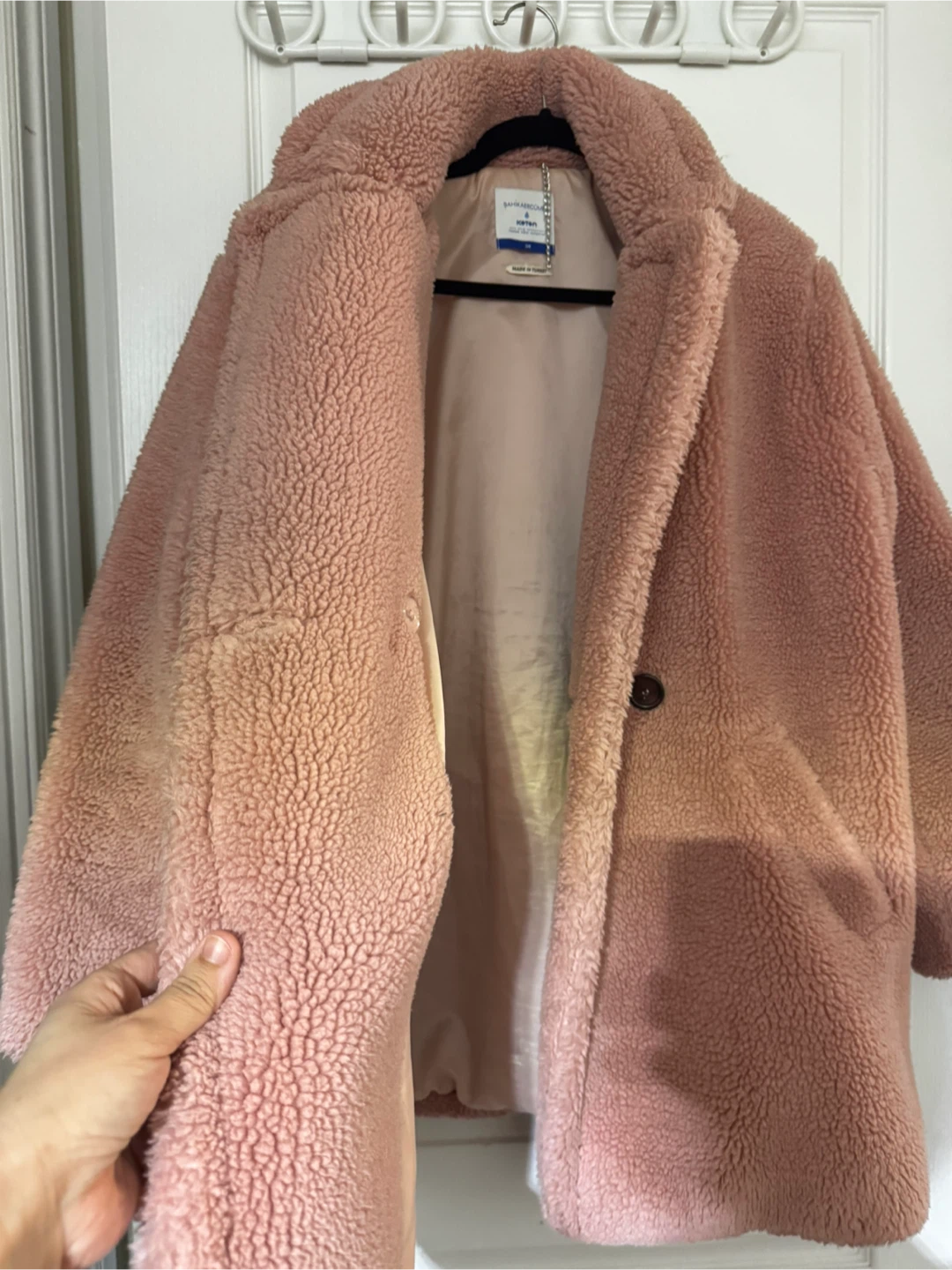 Oversized Teddy Coat - Pink - photo 3
