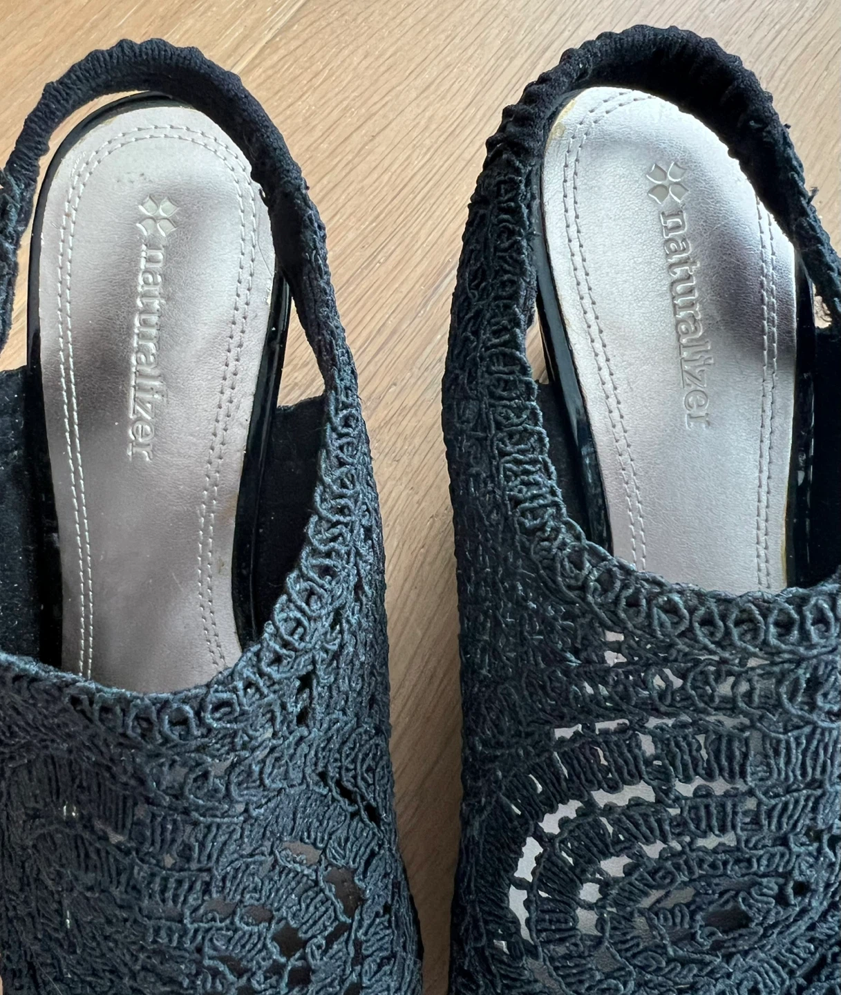 Naturalizer Black Crochet Wedge Sandals - photo 4