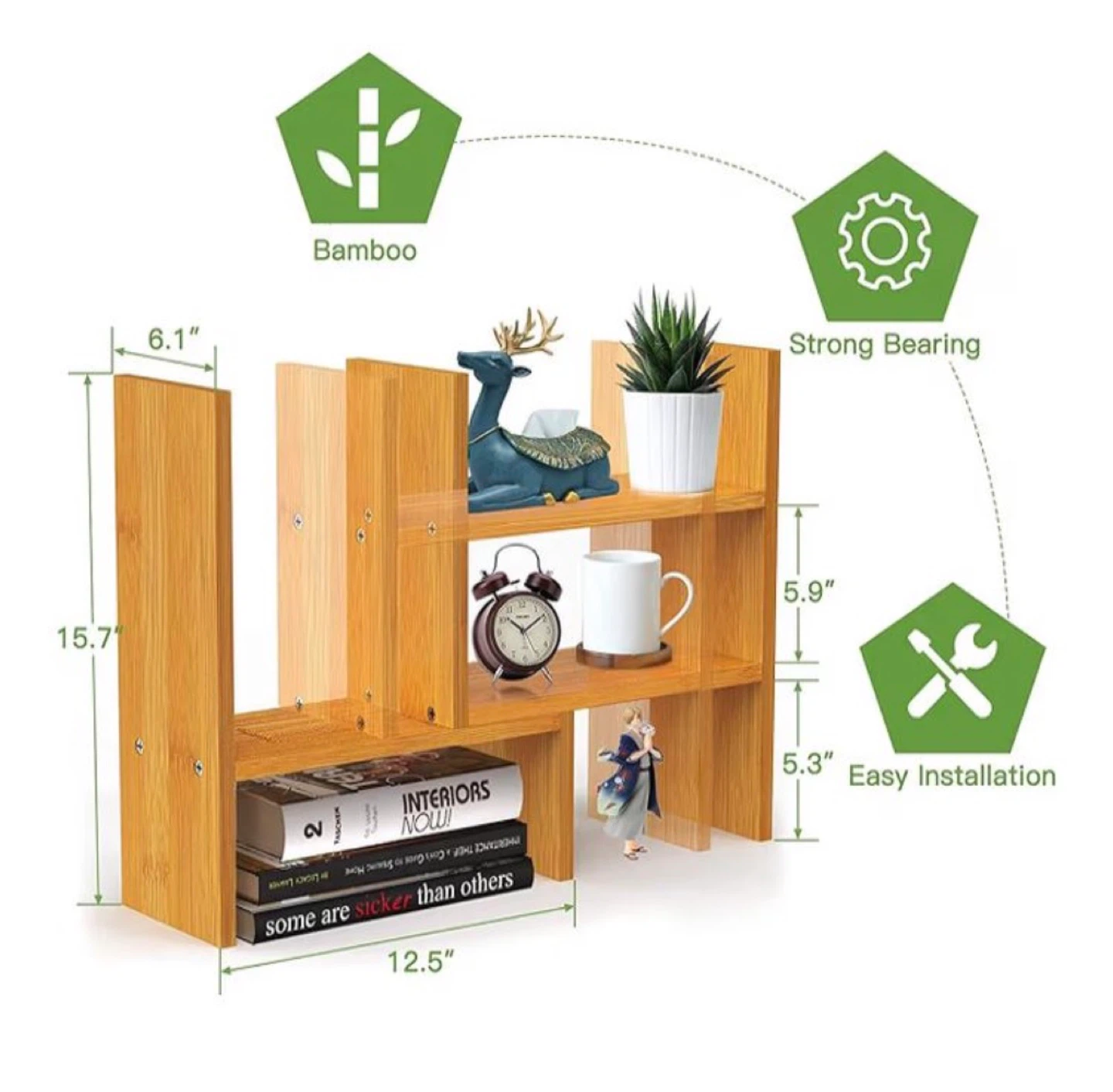 Bamboo Desk Shelf Organizer
