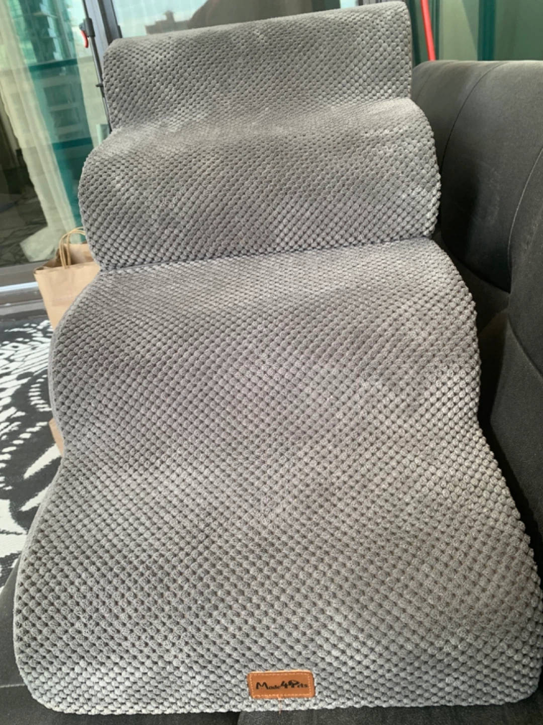 Grey 3-Step Pet Stairs
