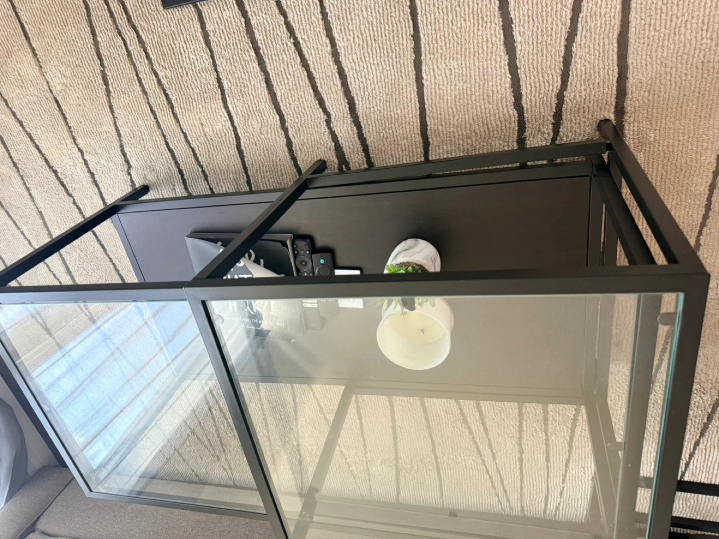 Black Metal and Glass Coffee Table - photo 5