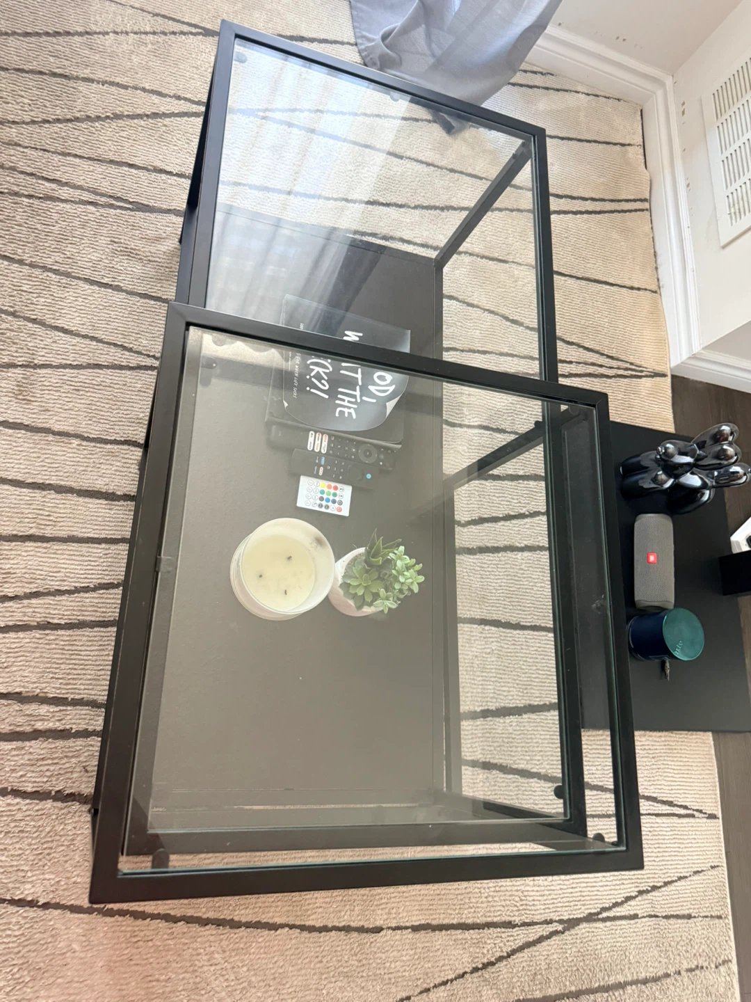 Black Metal and Glass Coffee Table - photo 4