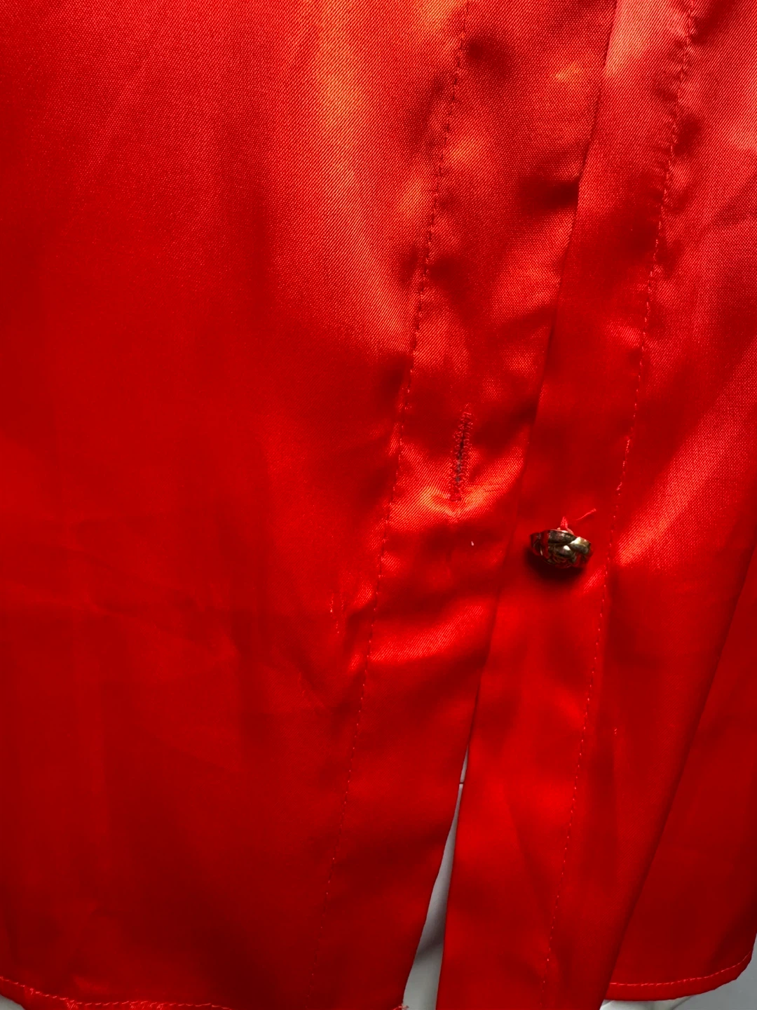 SHEIN Red Satin Button-Up Shirt - Size M - photo 4
