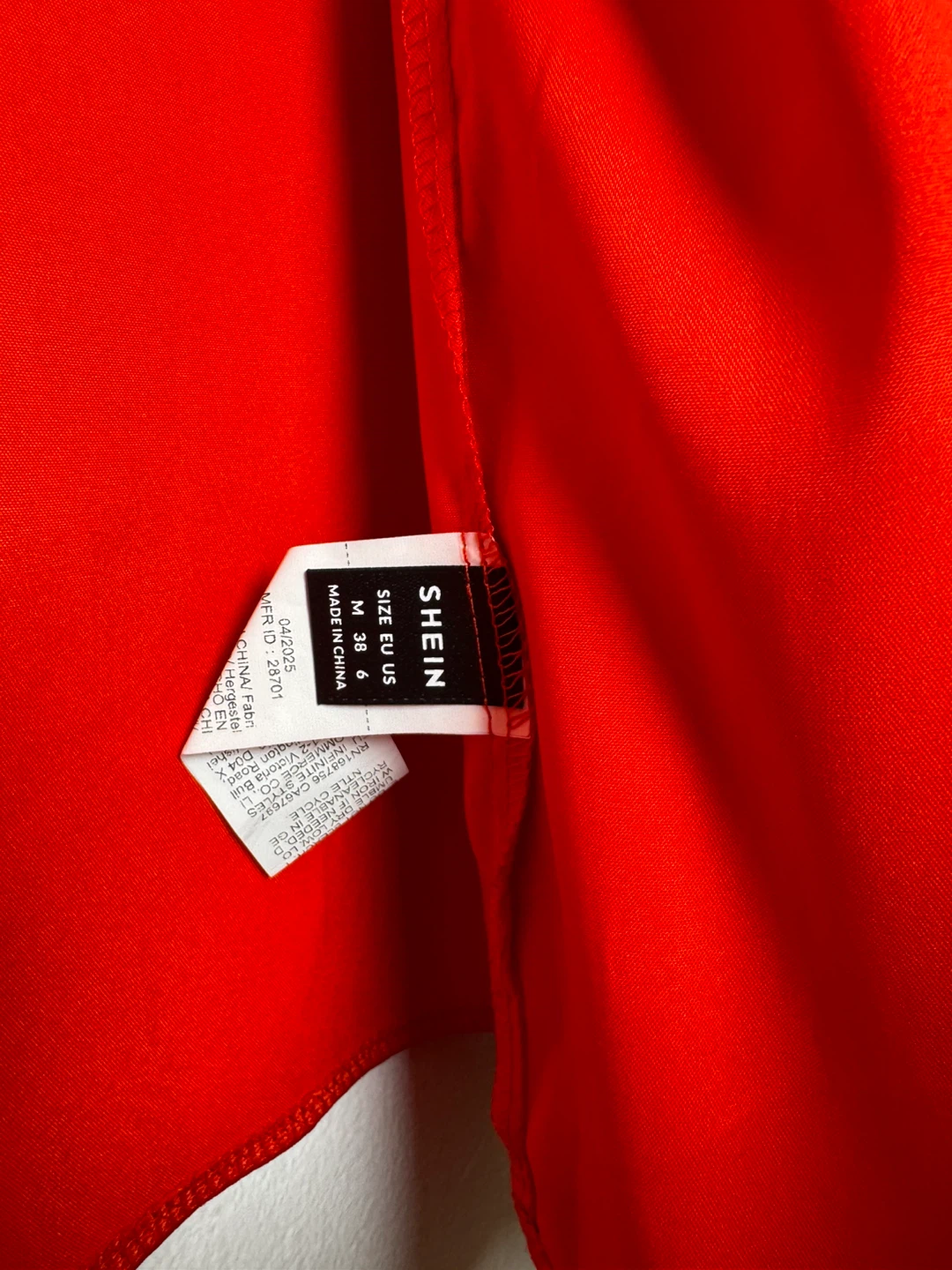 SHEIN Red Satin Button-Up Shirt - Size M - photo 5