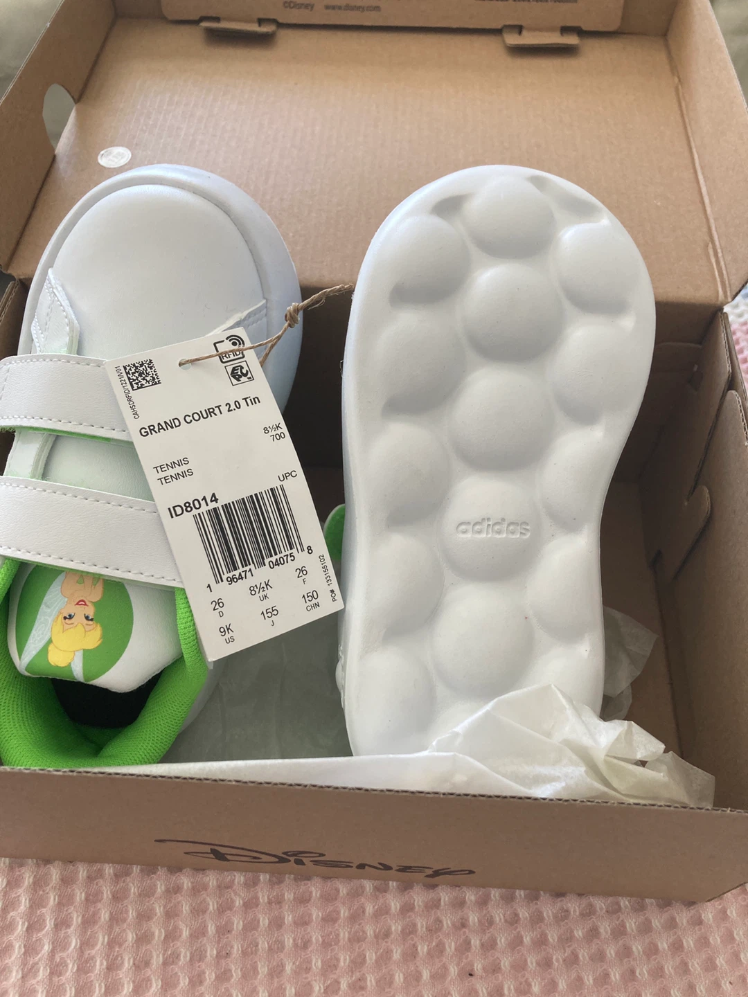 Tink CF I Tennis Shoes White/Green Kids Size 9K - photo 3