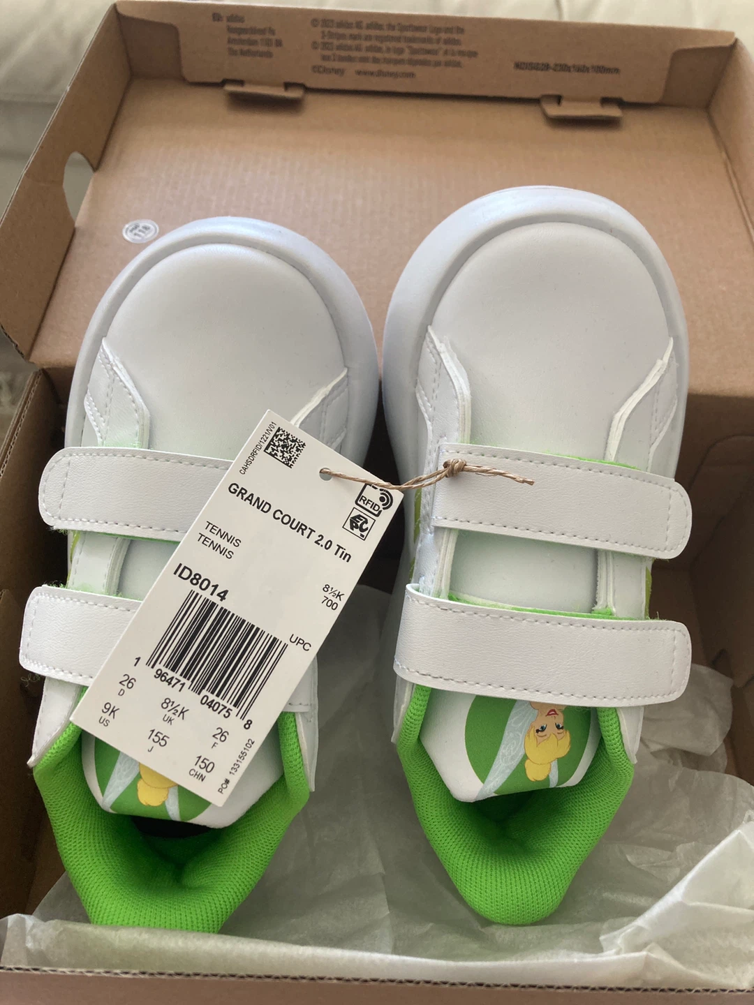 Tink CF I Tennis Shoes White/Green Kids Size 9K