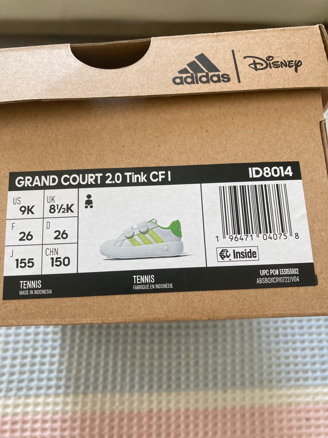 Tink CF I Tennis Shoes White/Green Kids Size 9K - photo 2