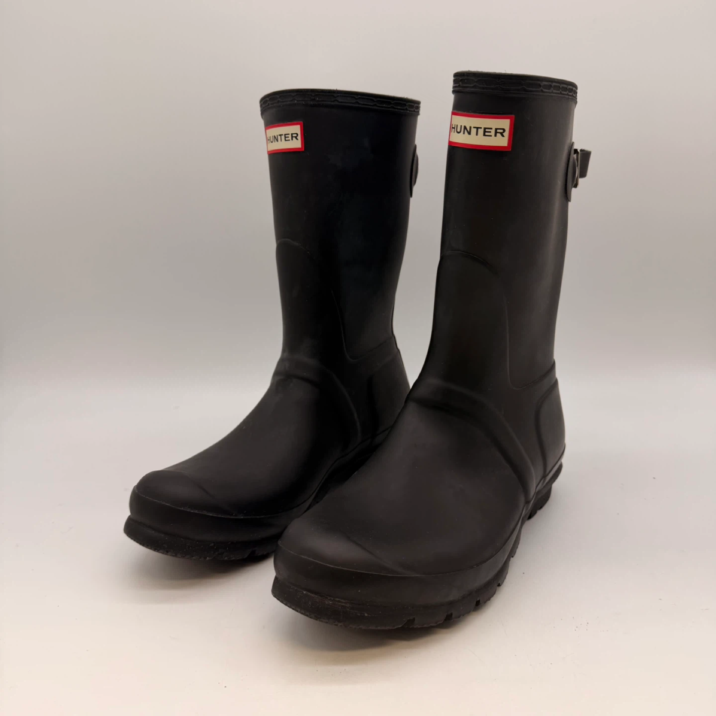 Hunter Original Short Black Rain Boots Women US 10 EU 42
