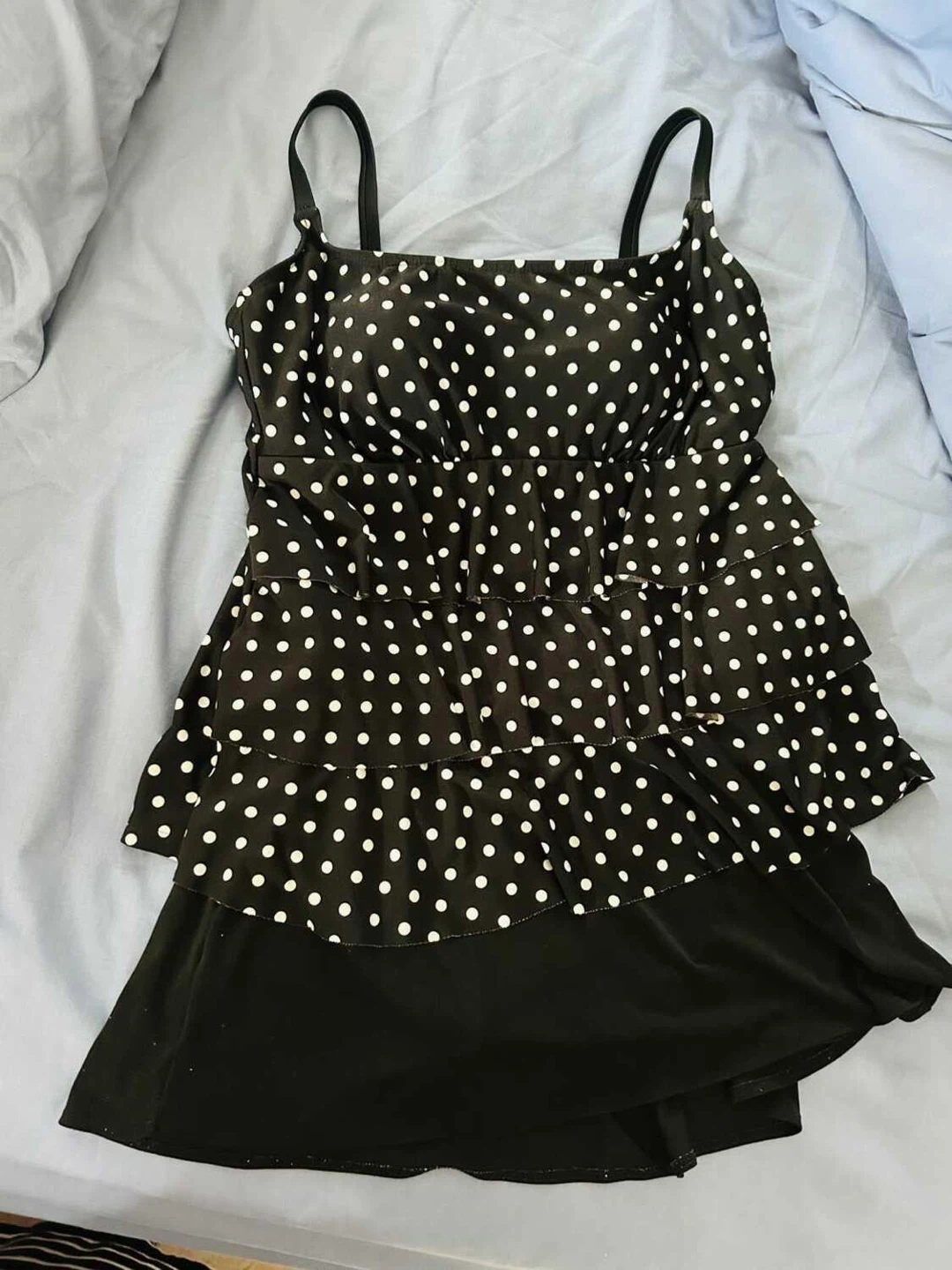 Black one-piece Swimsuit with ruffles