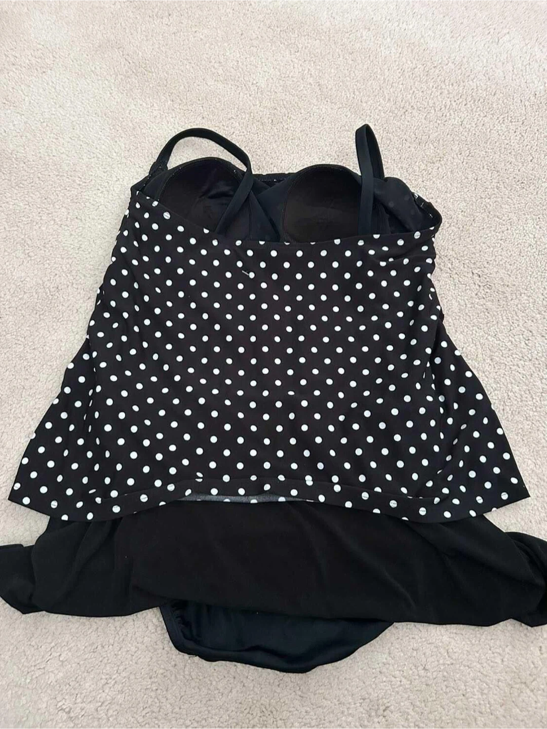 Black one-piece Swimsuit with ruffles - photo 2