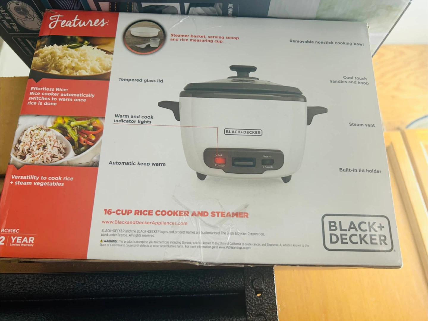 Black+Decker 16-Cup Rice Cooker and Steamer