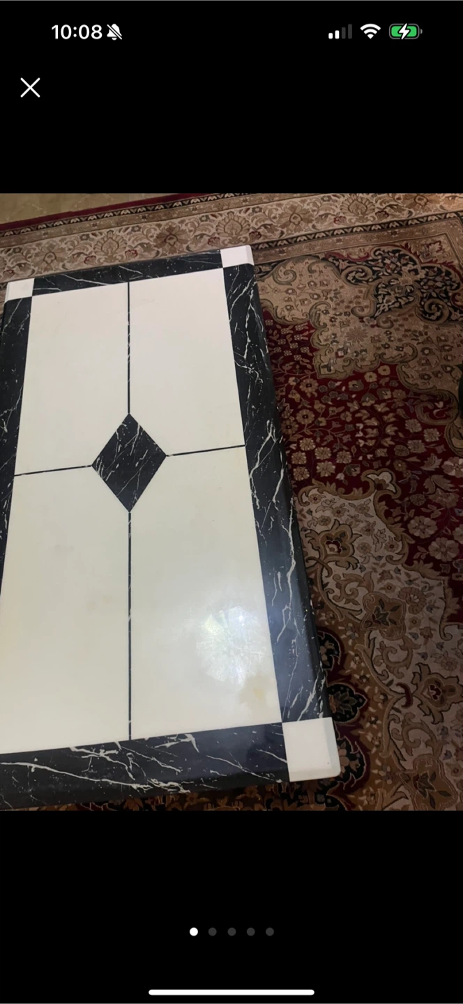 Coffee Table with Marble-Look Top - photo 2
