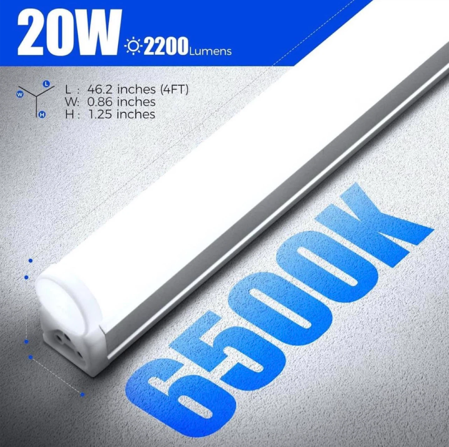 20W LED T5 Shop Light Fixture 4FT 6500K Cool White - photo 5