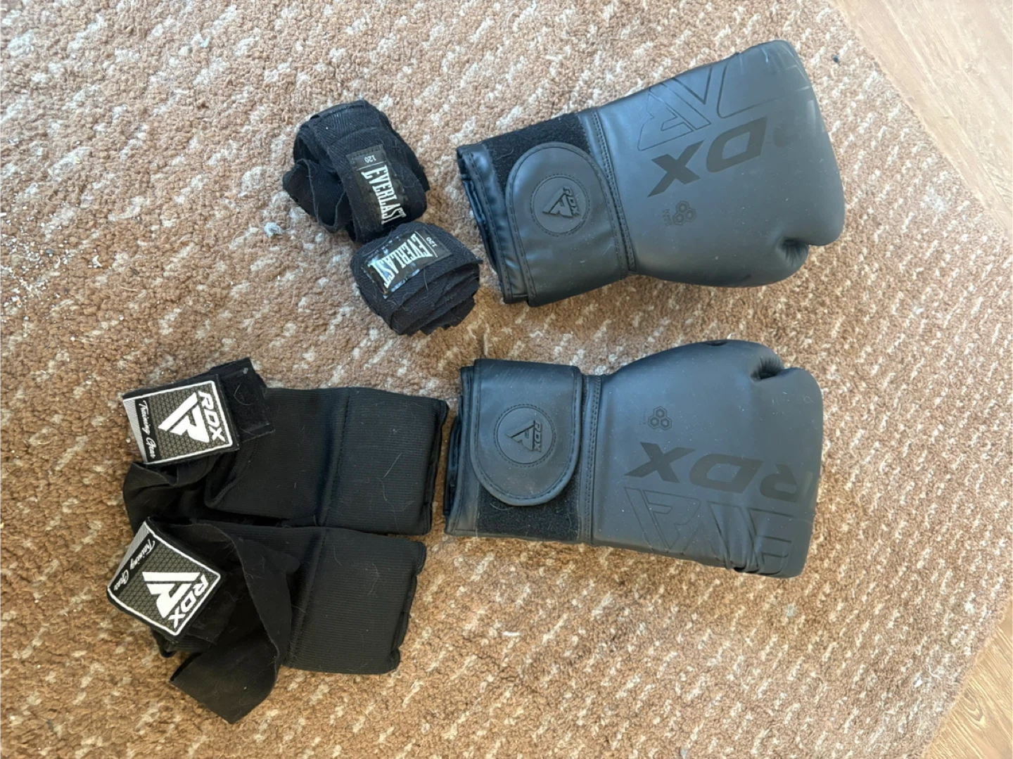 RDX Boxing Gloves with Everlast Hand Wraps