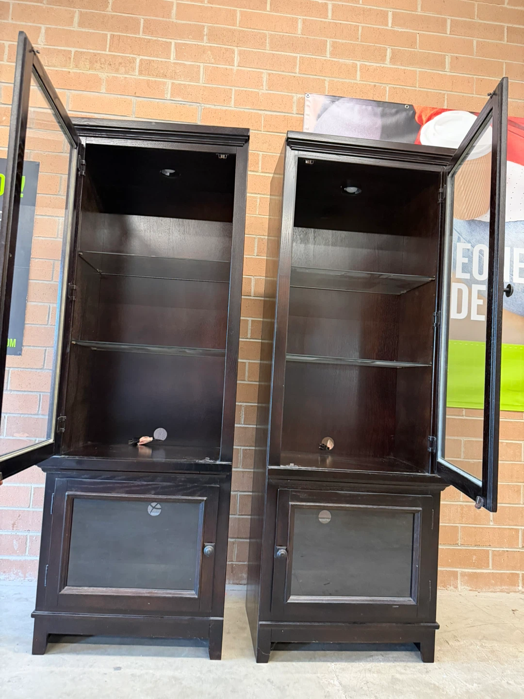 Black Display Cabinets with Glass Doors (Set of 2) - photo 5