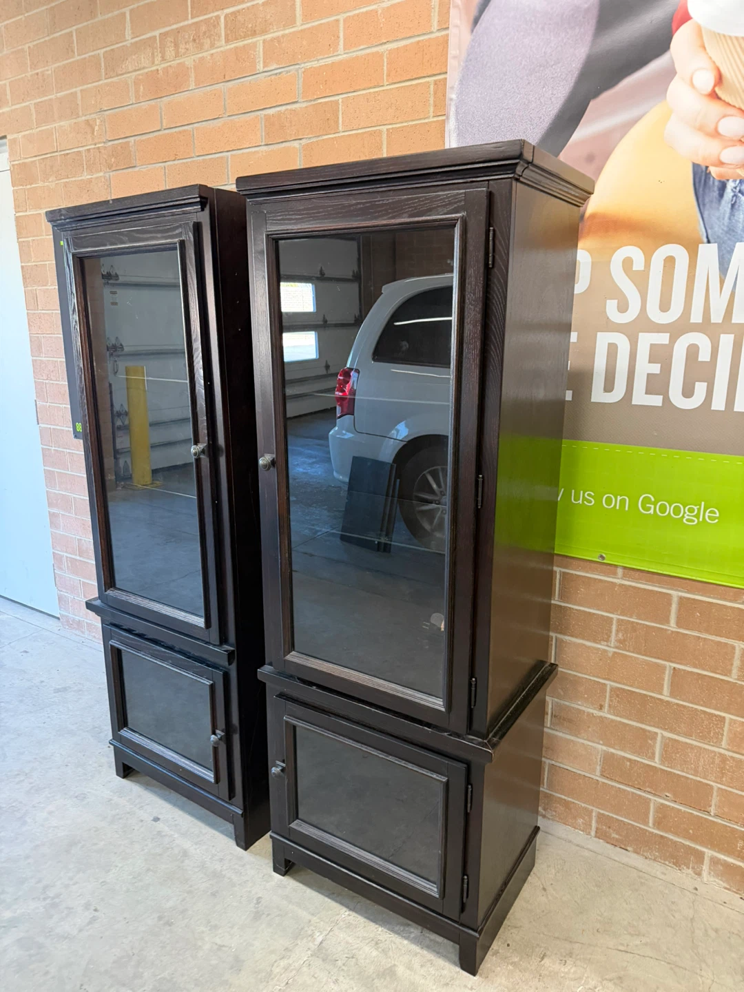 Black Display Cabinets with Glass Doors (Set of 2) - photo 3