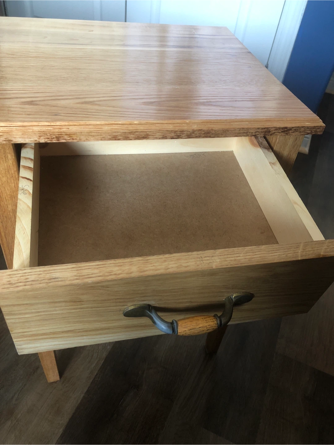 Solid Wood End Table with Drawer - photo 2