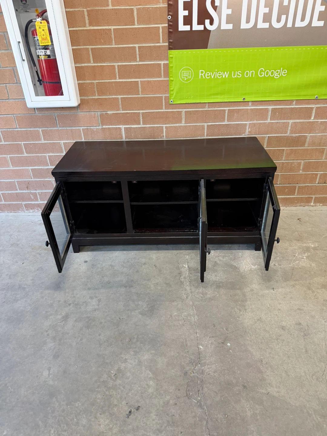 Black TV Stand w/storage - photo 2