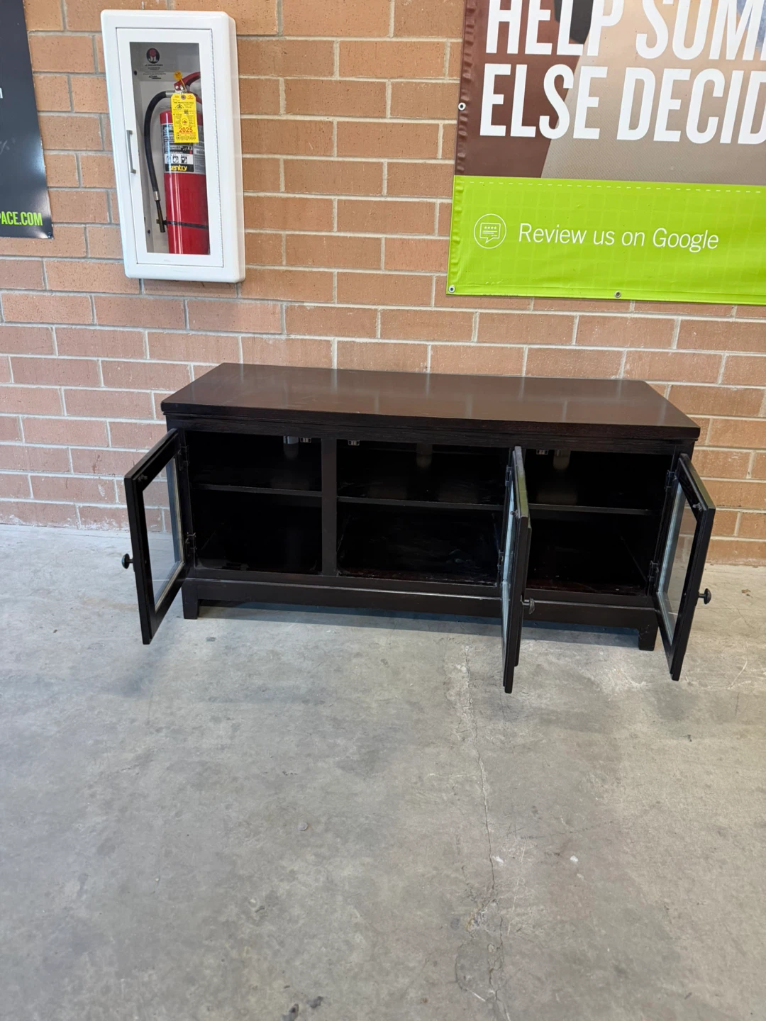 Black TV Stand w/storage - photo 4