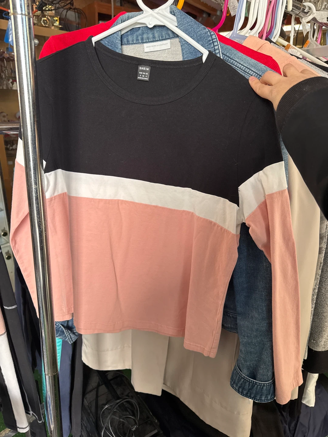 SHEIN Colorblock Long Sleeve Top size S