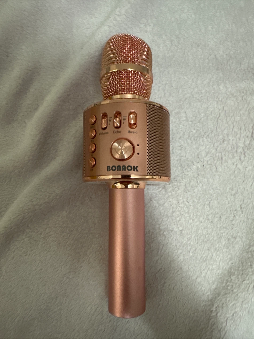 BONAOK Rose Gold Bluetooth Karaoke Microphone
