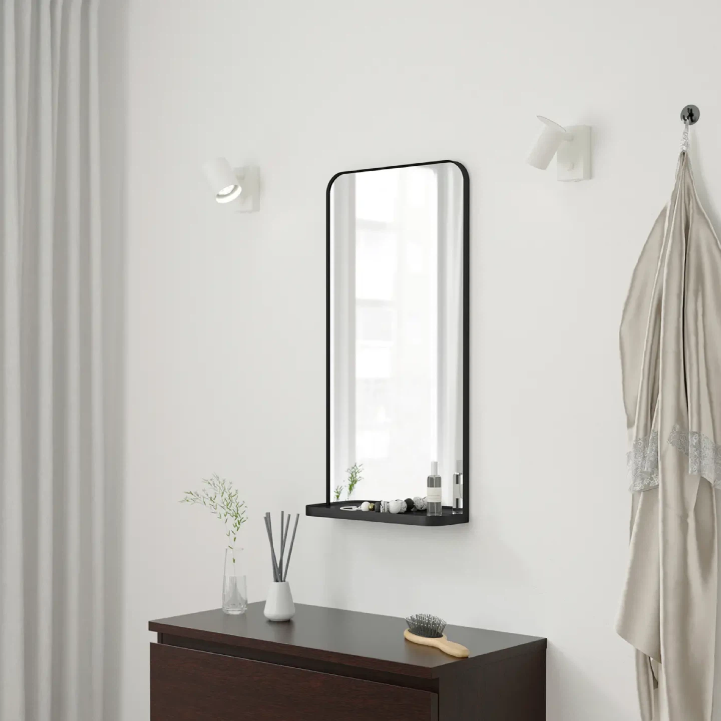IKEA Mirror with Shelf