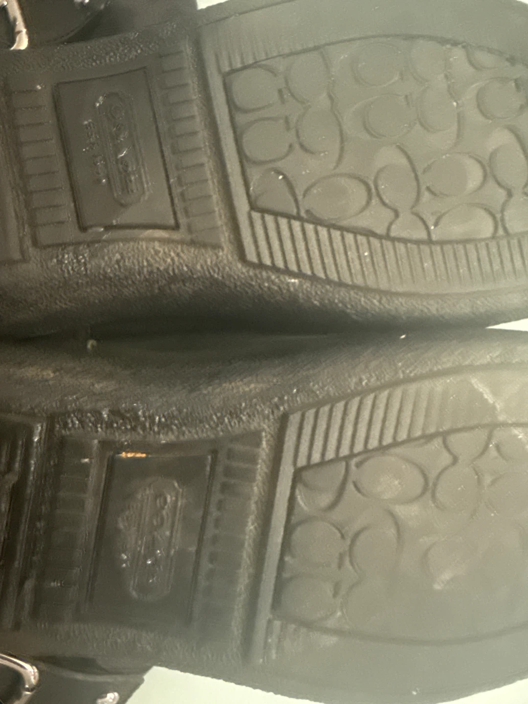 Size 8 Coach Black Monogram Boots with Buckle Accents - photo 5