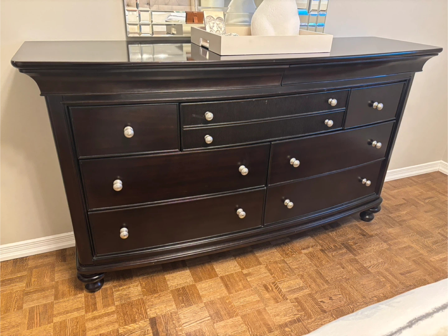 Dark Wood Dresser with 8 Drawers - photo 2