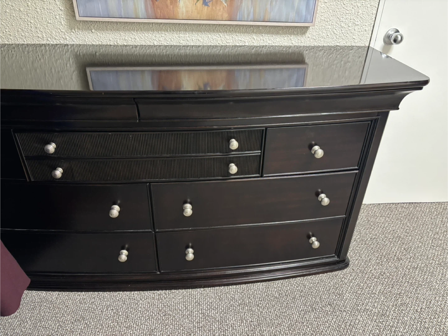 Dark Wood Dresser with 8 Drawers