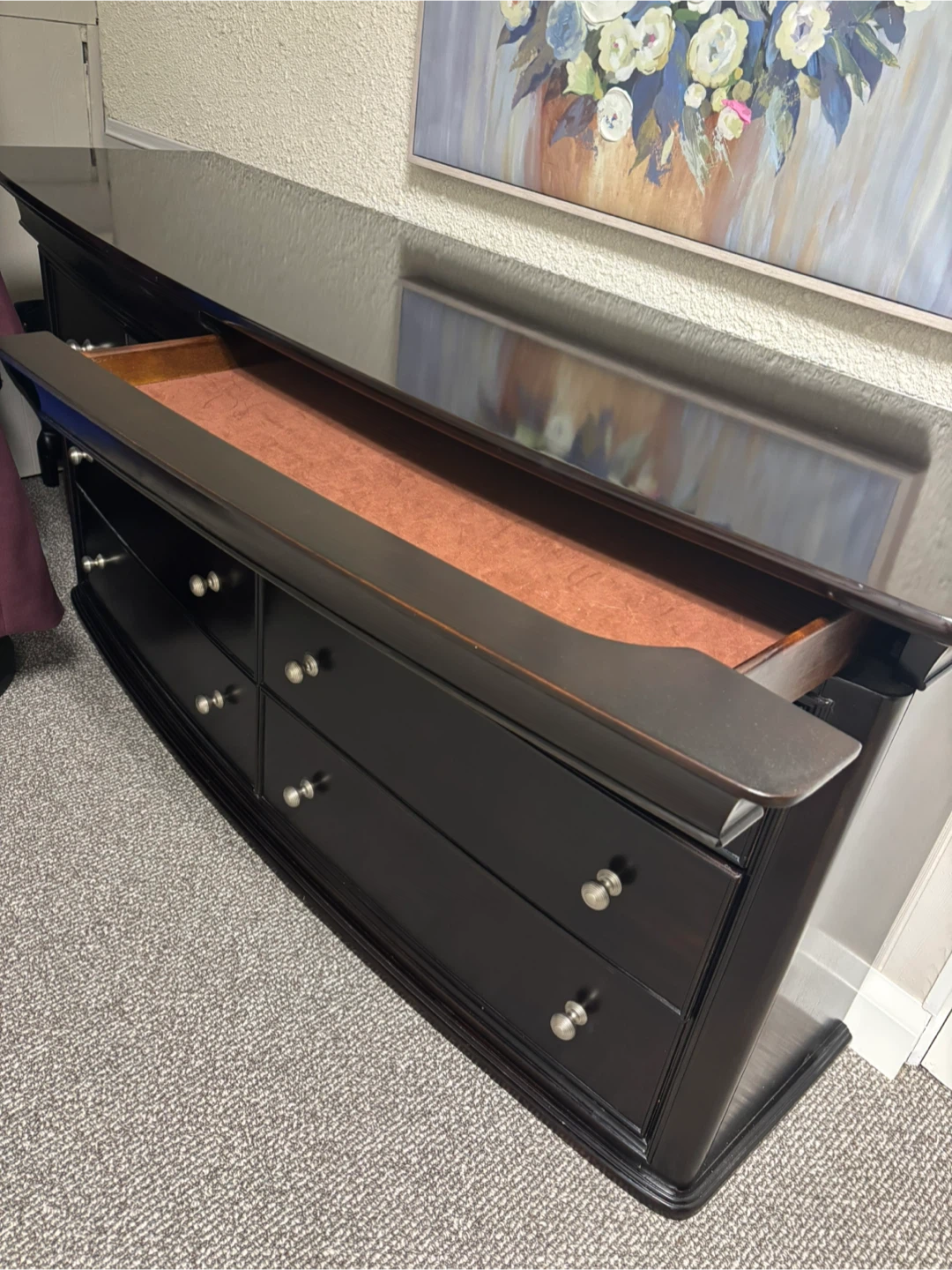 Dark Wood Dresser with 8 Drawers - photo 4