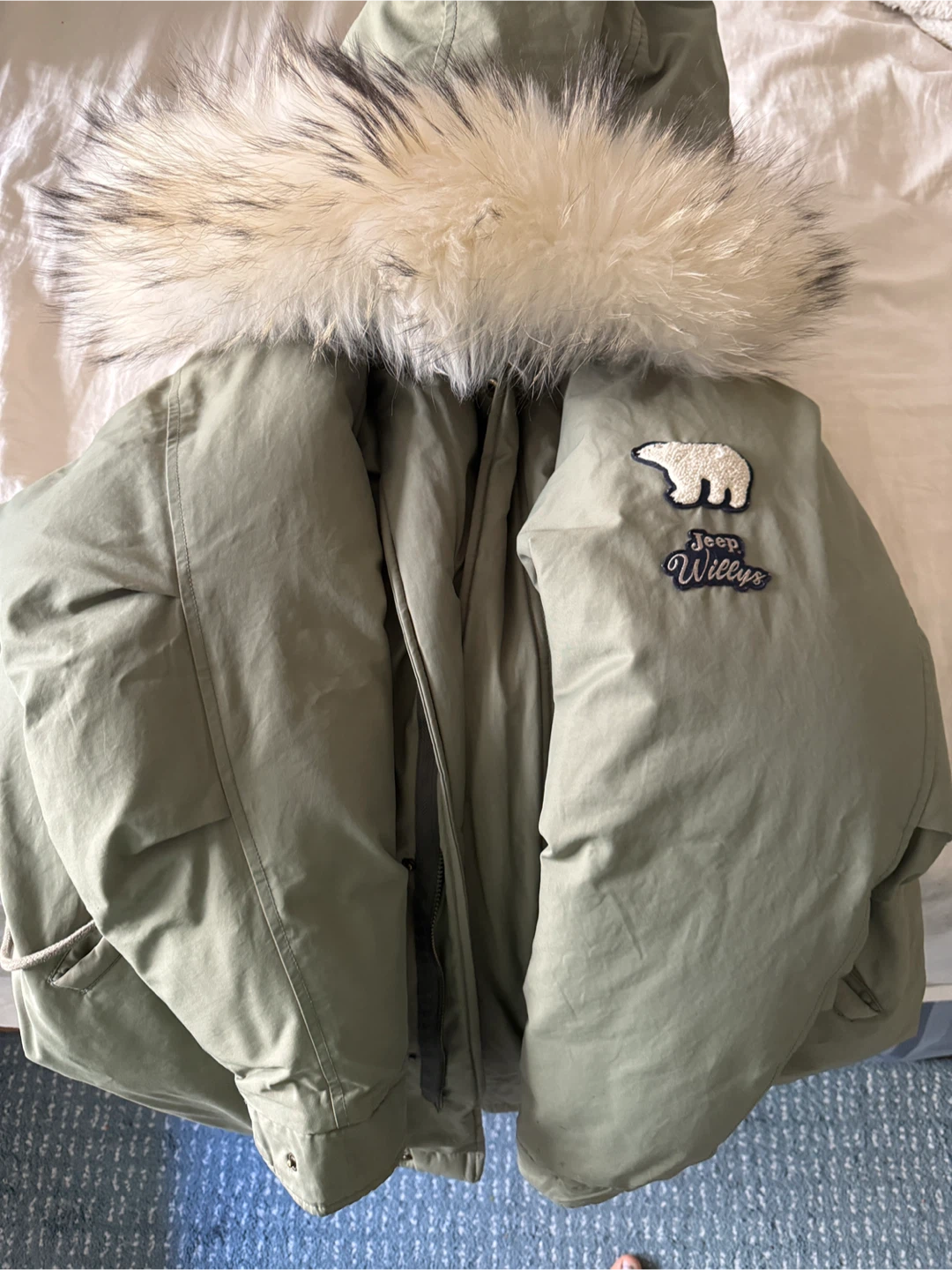 Jeep Willys Olive Green Winter Parka Jacket - photo 4