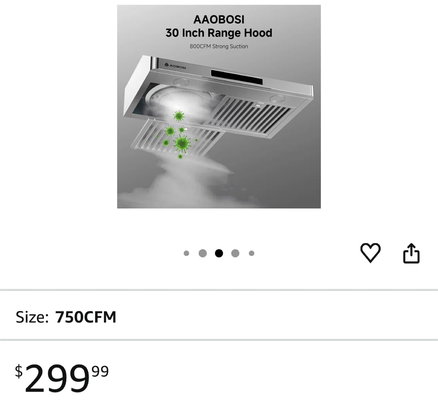 AAOBOSI 30 Inch Under Cabinet Range Hood - photo 2