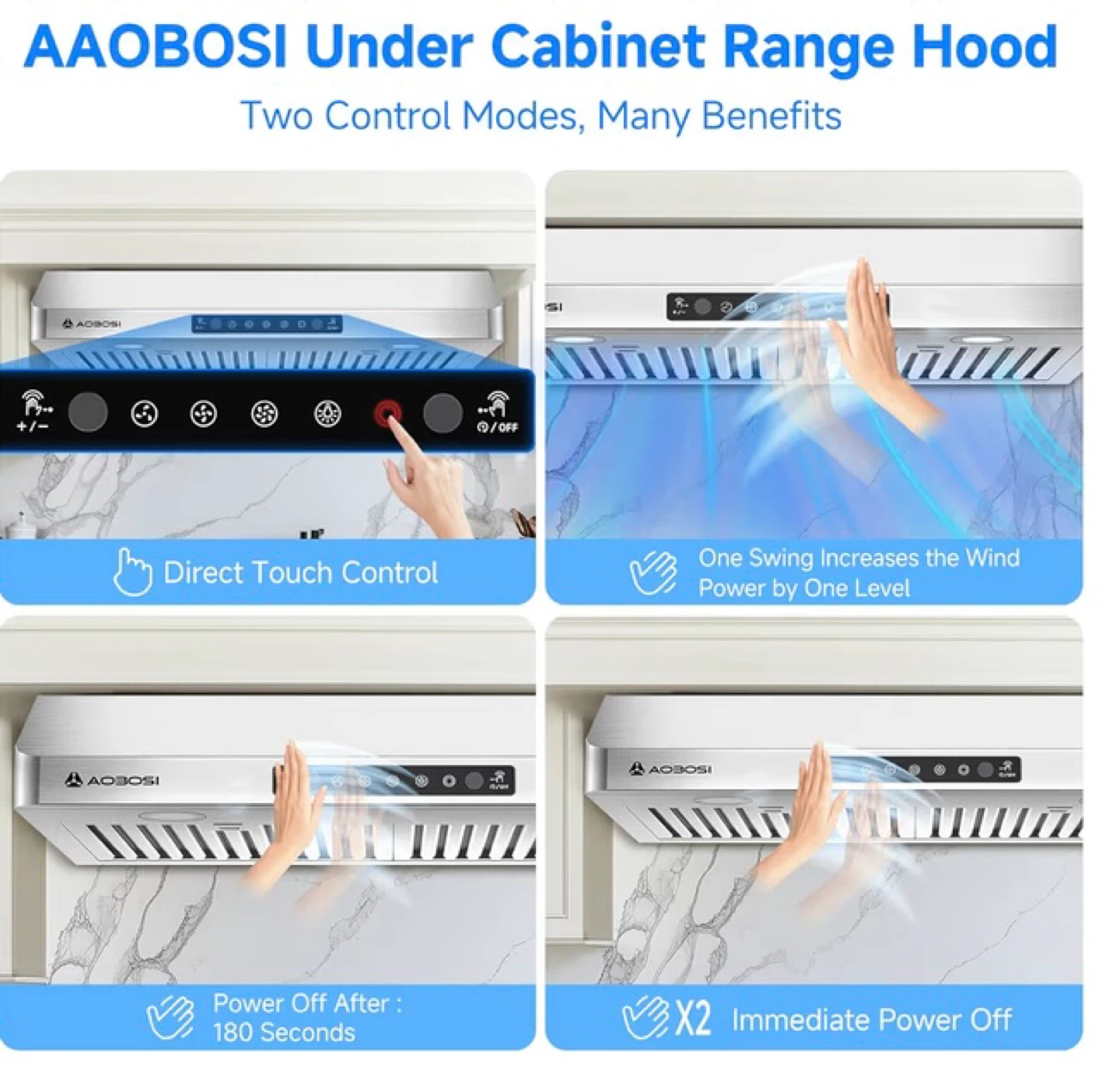 AAOBOSI 30 Inch Under Cabinet Range Hood - photo 4