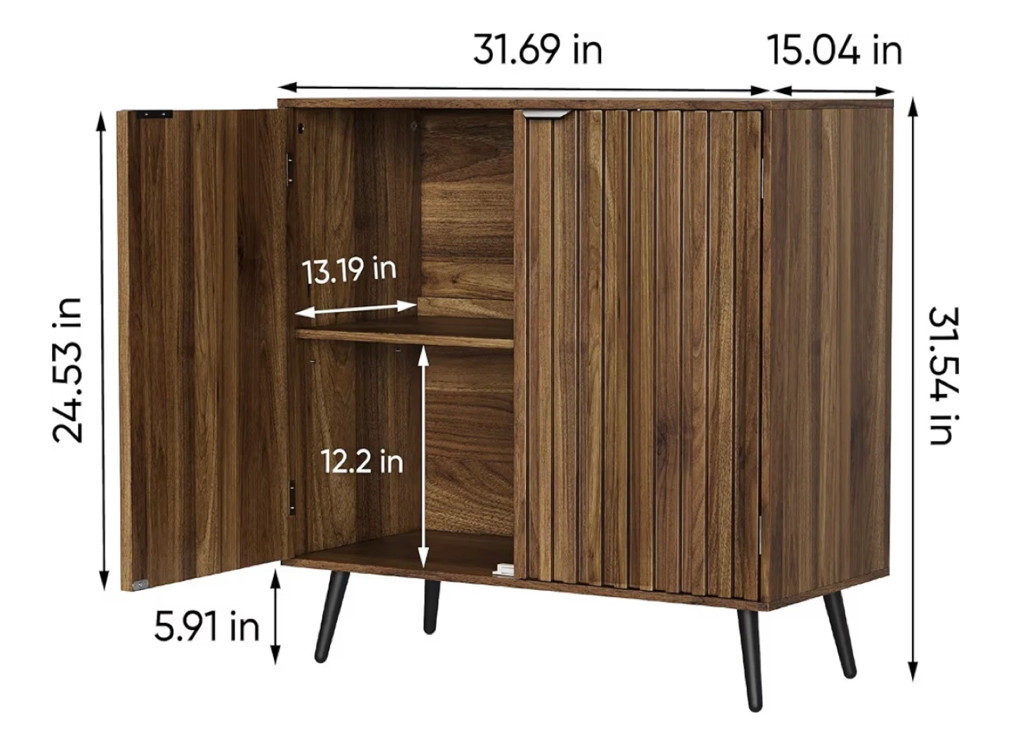 Adjustable Shelf Cabinet with 2 Large Inside Compartments - photo 2