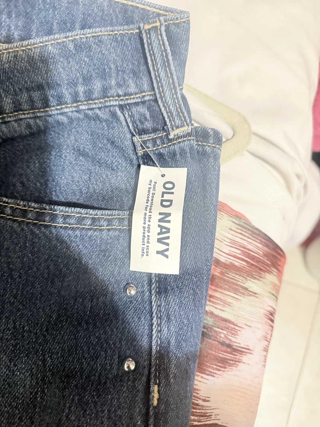 Old Navy High-Rise Petite Baggy Wide Leg Jeans with Studs - photo 2