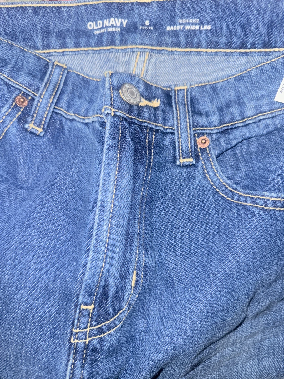 Old Navy High-Rise Petite Baggy Wide Leg Jeans with Studs