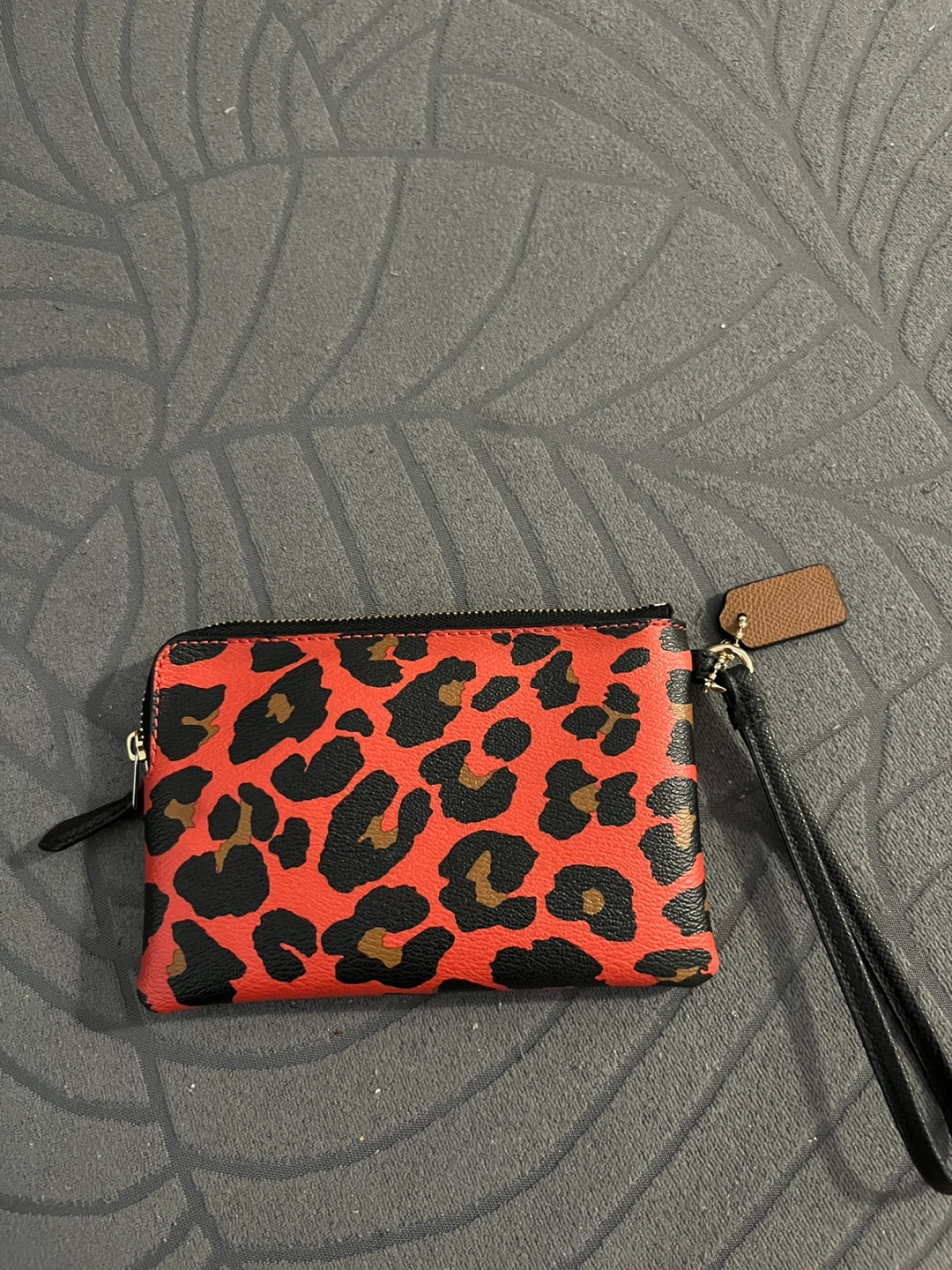Coach Red Leopard Print Wristlet - photo 2